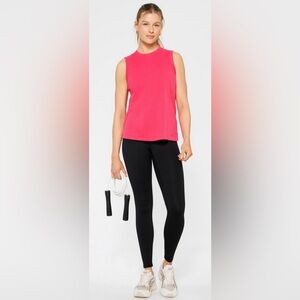 Fabletics Cotton Crew Neck Top | L | NWT | Sleeveless | Bright Raspberry Fizz